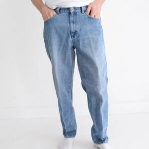 Vintage 90S DKNY Faded Mid wash Straight Leg Denim Jeans Size 14
